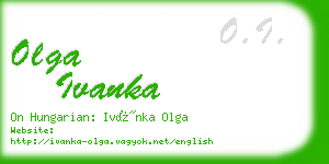 olga ivanka business card